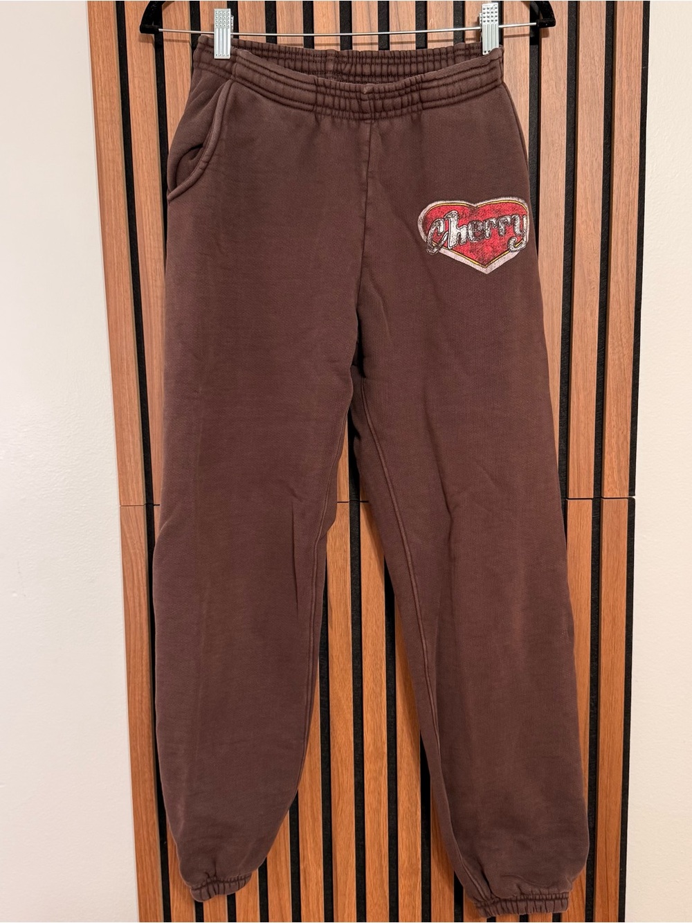 Cherry LA Valentines Day Limited Edition Sweatpants XS Brown